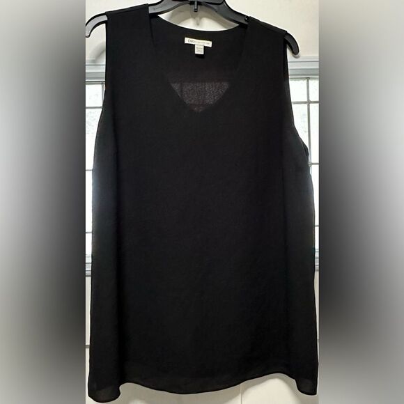 Woman’s Cato Tank Blouse V-Neck Black (687) - Picture 1 of 6